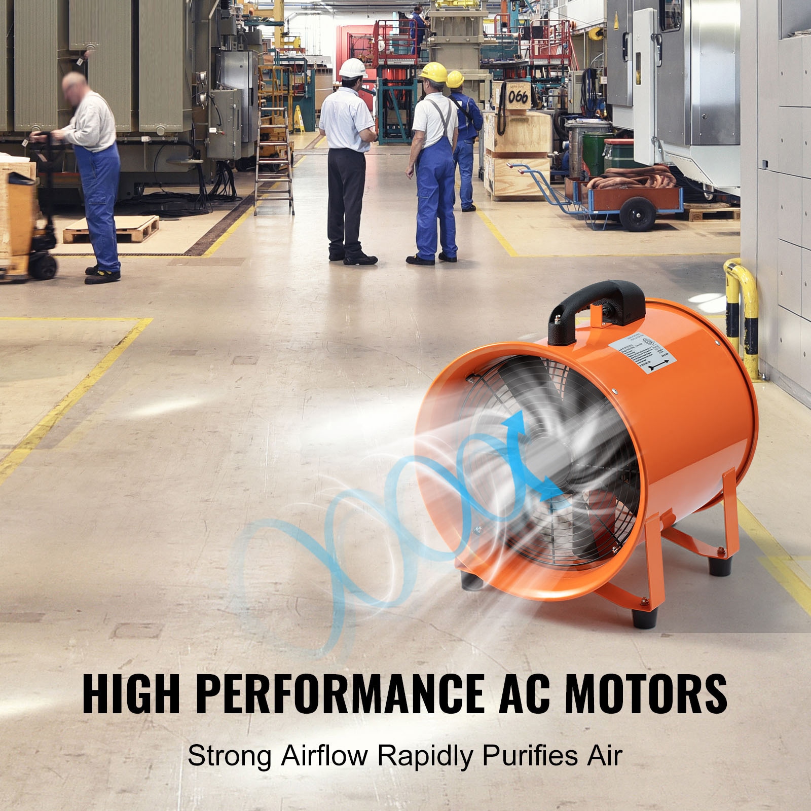 Portable Industrial Ventilator Fan With Extraction Hose 560w_voghion.com
